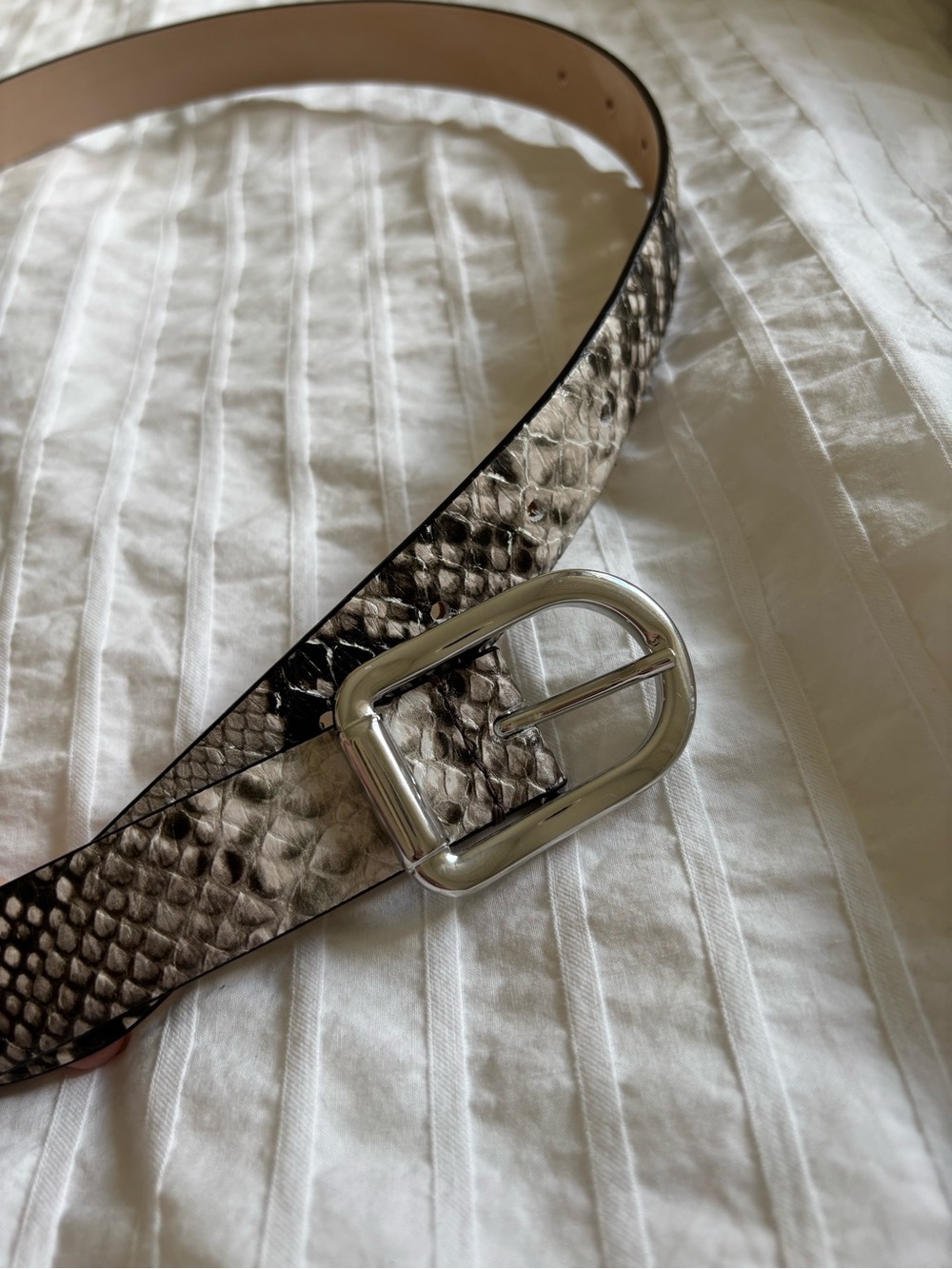Dehanche Mija Snake Silver Beige Belt Size L - Picture 5 of 11